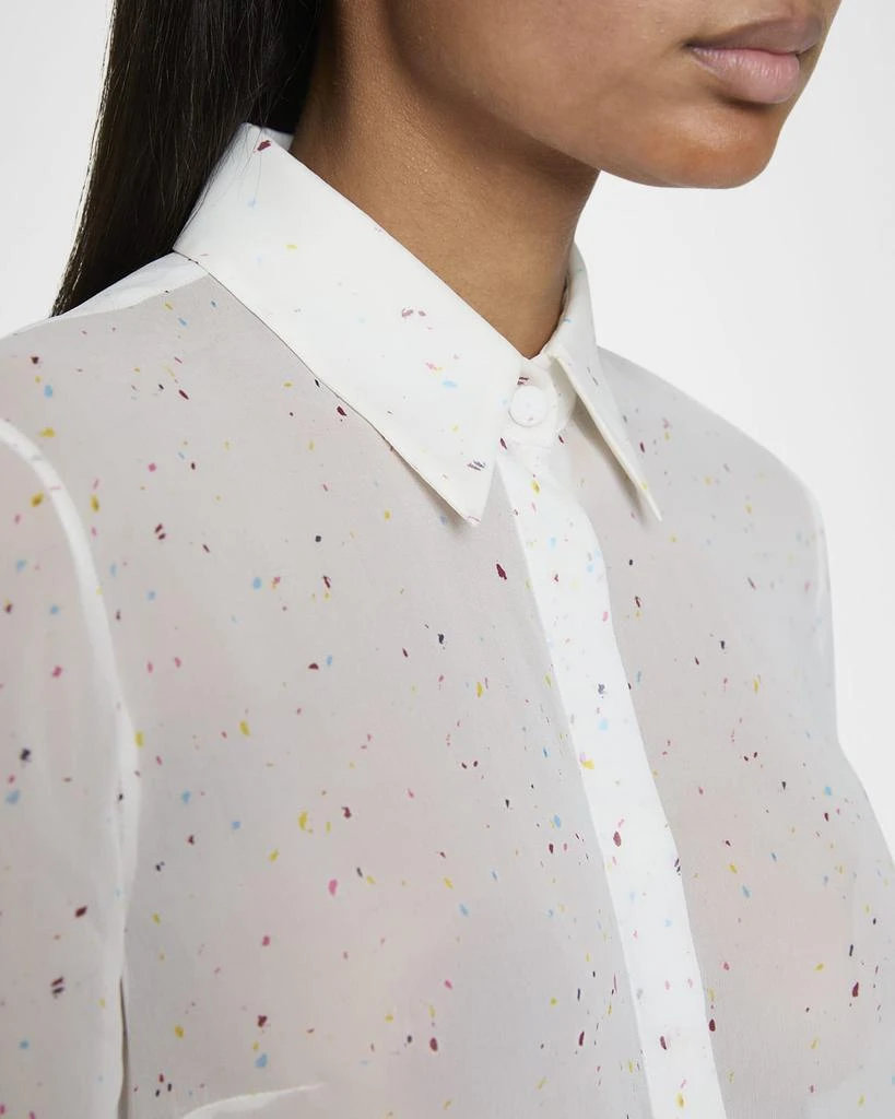 Gabriela Hearst Henri Speckled Silk Button-Down Blouse 5