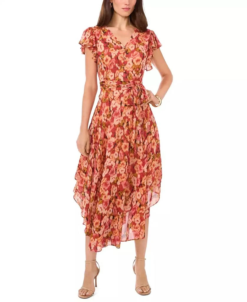 Vince Camuto Women's Floral-Print Flutter-Sleeve Dress 1