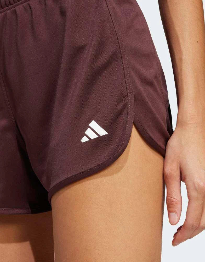 Adidas adidas Training pacer essentials knit high-rise shorts in red 3