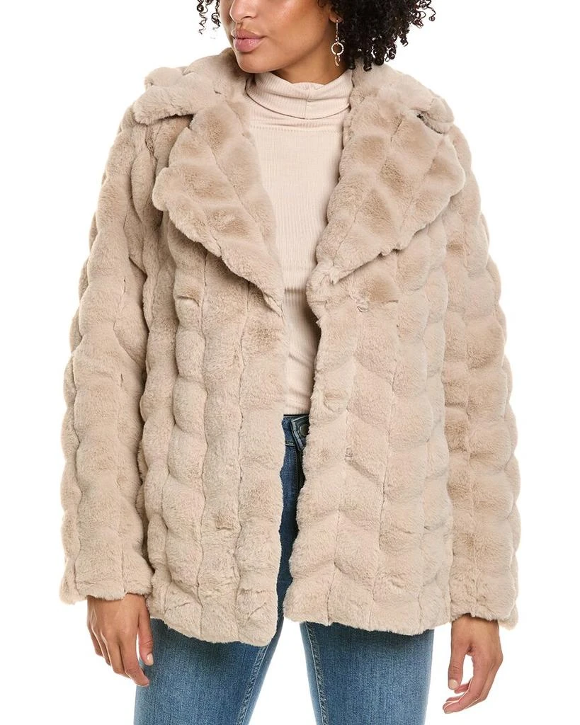 Via Spiga Grooved Faux Fur Down Coat 1