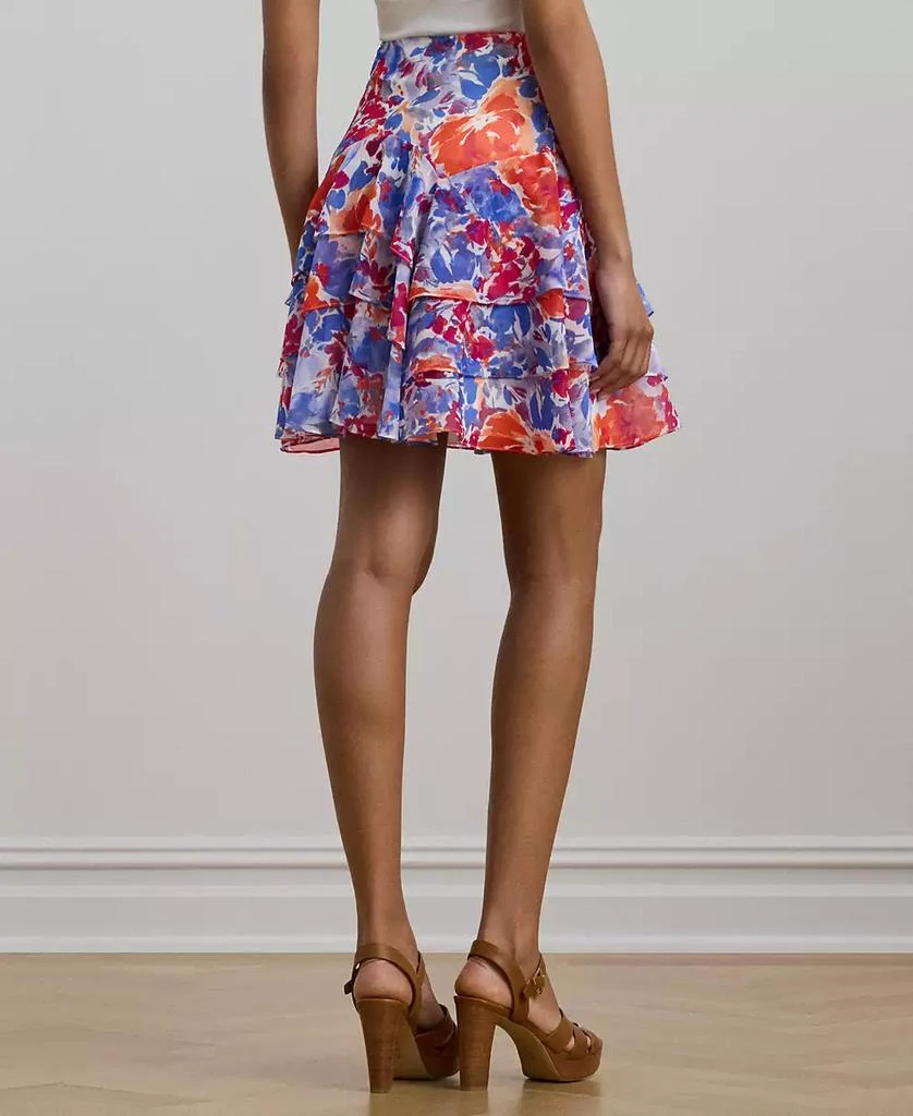 Ralph Lauren Women's Floral Crinkle Georgette Tiered Skirt 2