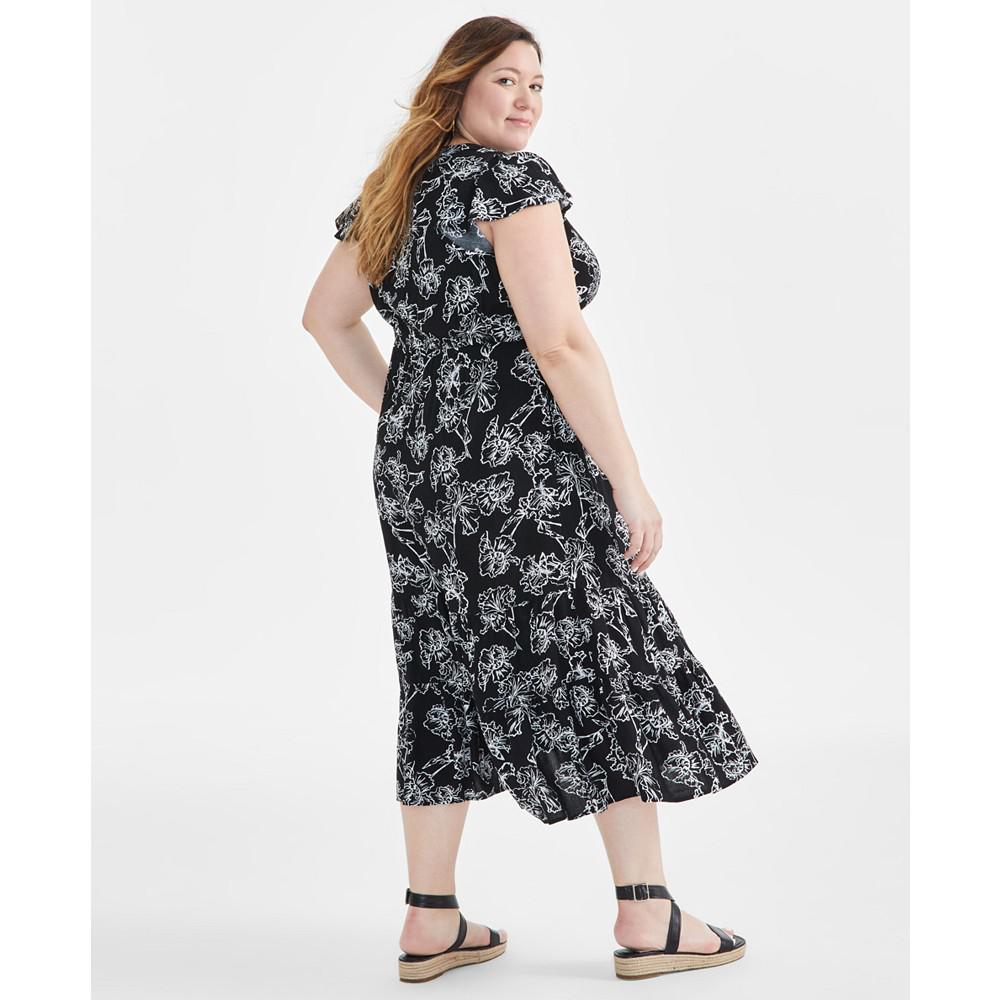 Style & Co Plus Size Ruffle Tiered Dress, Created for Macy's