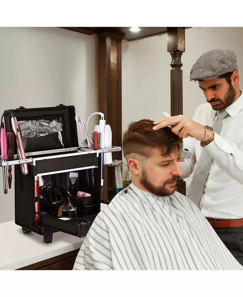 Byootique PVC Hair Makeup Train Case Baber Salon Clipper Trimmer Tool Appliance Box Black 3