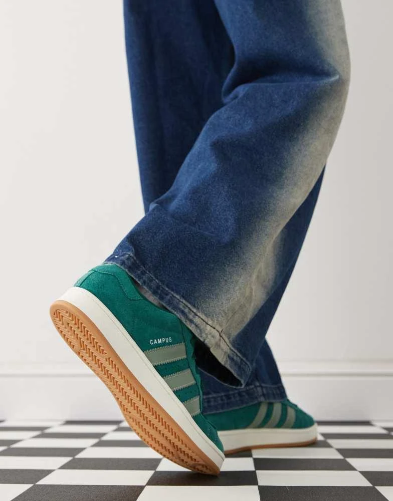 Adidas adidas Originals Campus 00's trainers in dark green and silver 5