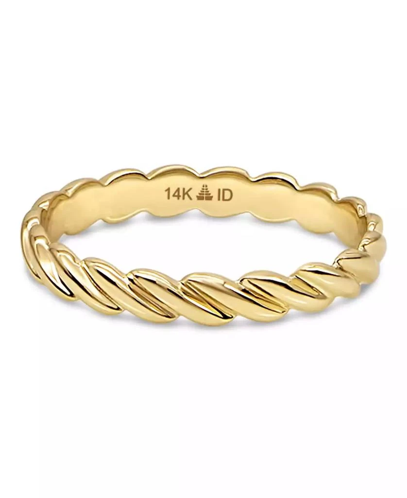 DEVATA Twisted Rope Ring in 14K Gold, Size 6, approx. 1.9 grams