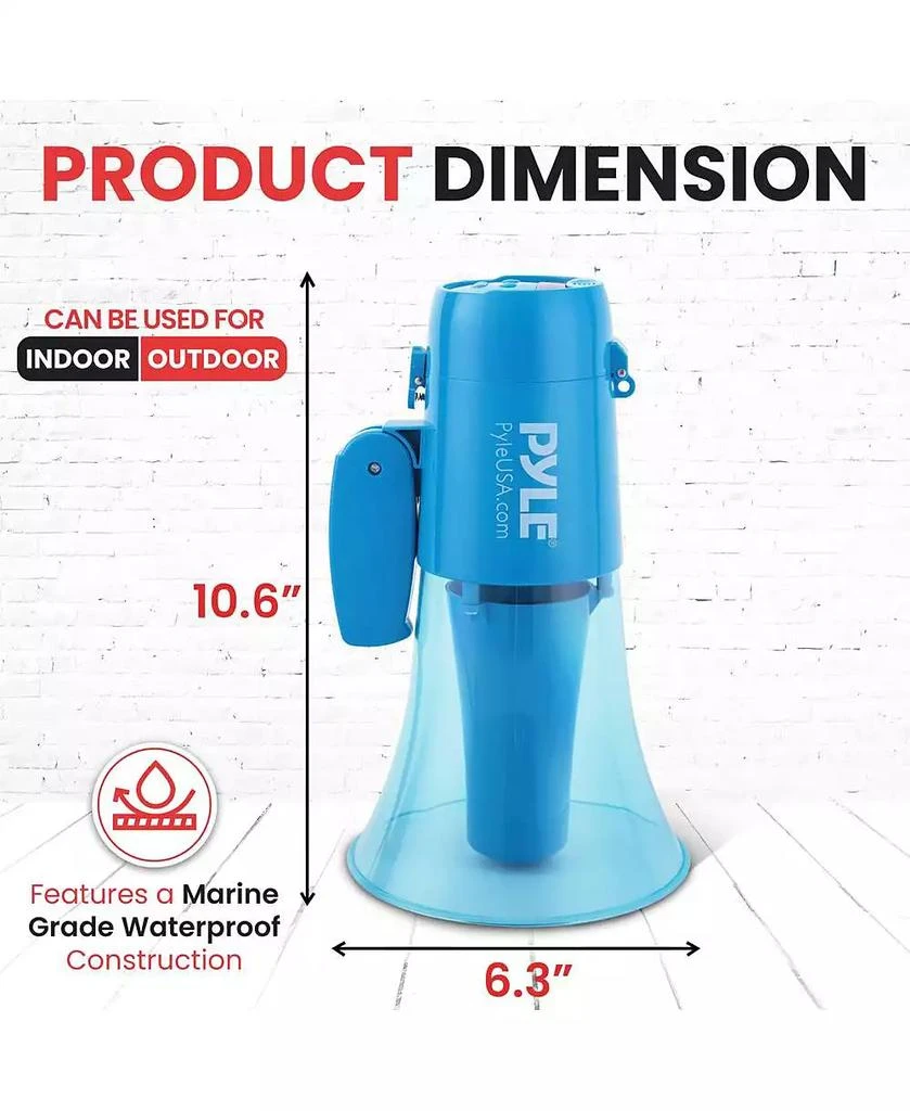 Pyle Megaphone with Siren, 30 Watt Power, Waterproof, Portable 
Lightweight, Includes Handheld Microphone 6
