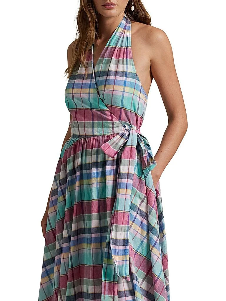 Plaid Cotton Halterneck Wrap Midi-Dress  On Sale Now with Up to 71% Off |  Discover Exclusive Deals & Savings at BeyondStyle  Authentic Ralph Lauren  sleeveless|fit & flare|dresses|open-back|Women's|modern|plaid &  check|women's|halter|women's apparel ...