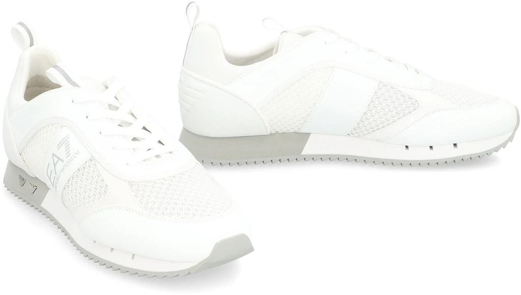 Emporio Armani Ea7 Emporio Armani Mesh And Vegan Leather Low-Top Sneakers 3