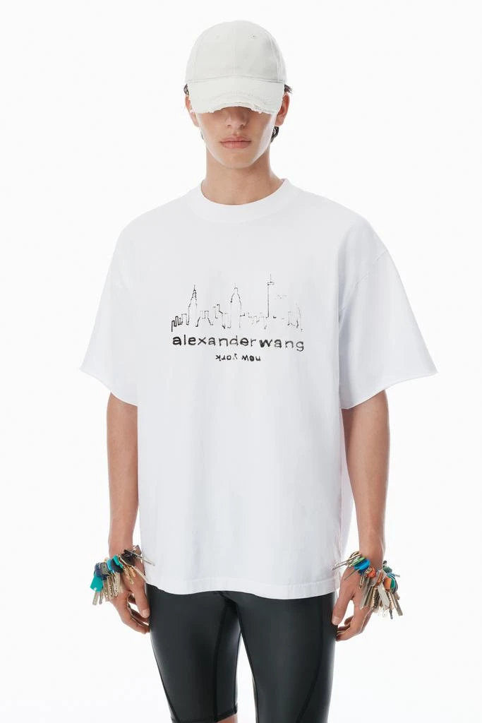 Alexander Wang White Cotton Oversized Logo T-Shirt 3