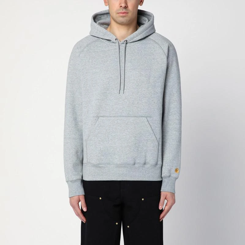 Carhartt WIP Grey Heather/Gold Hooded Chase Sweatshirt 1