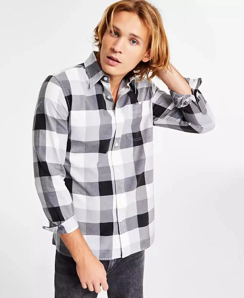 Sun + Stone Men's Burke Regular-Fit Plaid Button-Down Shirt, Created for Macy's 1