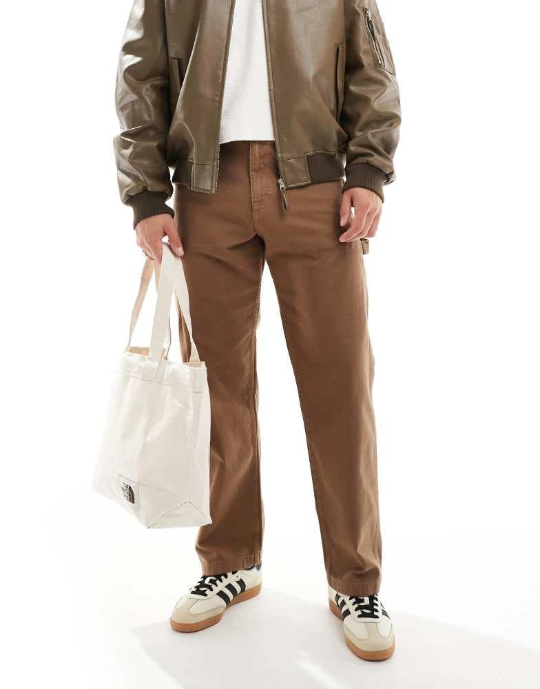 Jack & Jones Jack & Jones Eddie loose carpenter trouser in washed brown 1