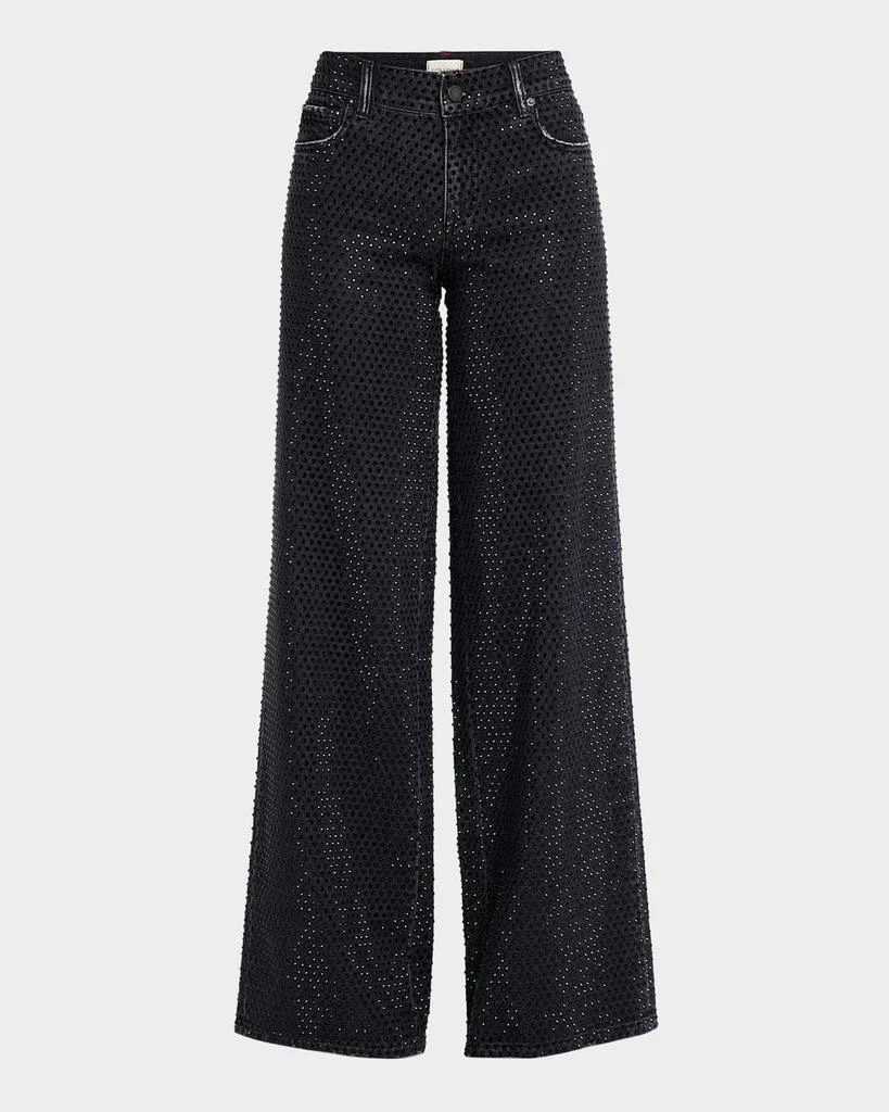 Alice + Olivia Trish Low-Rise Embellished Baggy Jeans 1