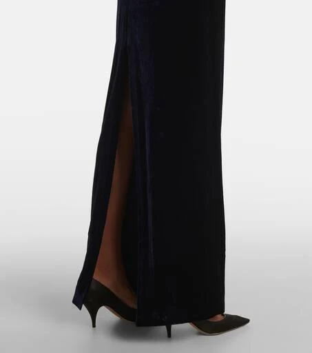 ROLAND MOURET Strapless velvet gown 5