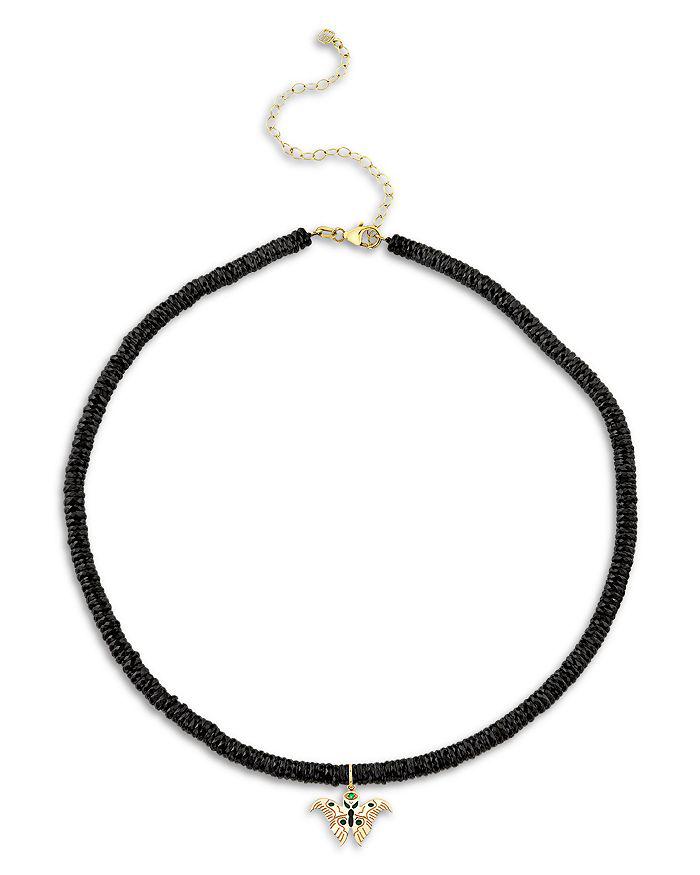 Sydney Evan Wicked x Sydney Evan 14K Yellow Gold Multi Gemstone Elphaba Moth Pendant Sydney Evan Necklace, 18"