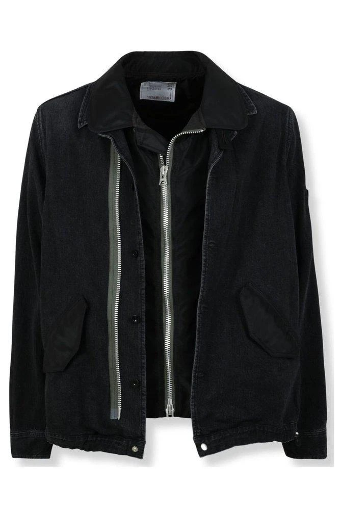 Sacai Sacai Panelled Zip Denim Jacket