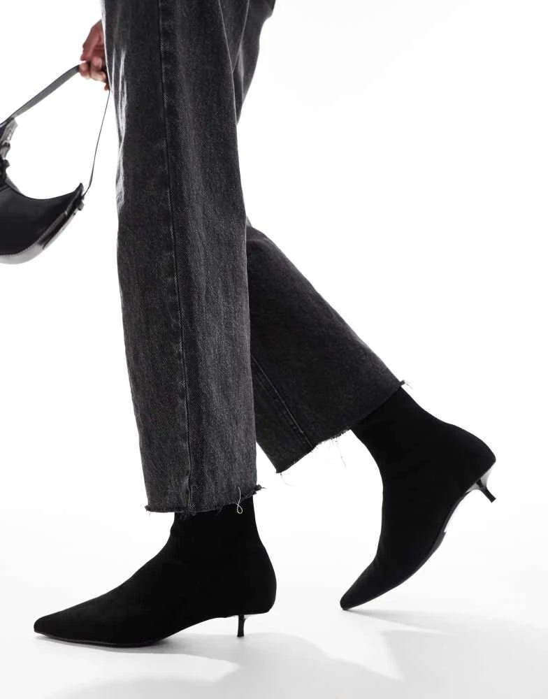 ASOS ASOS DESIGN Rhiannon extreme kitten heel sock boots in black 1