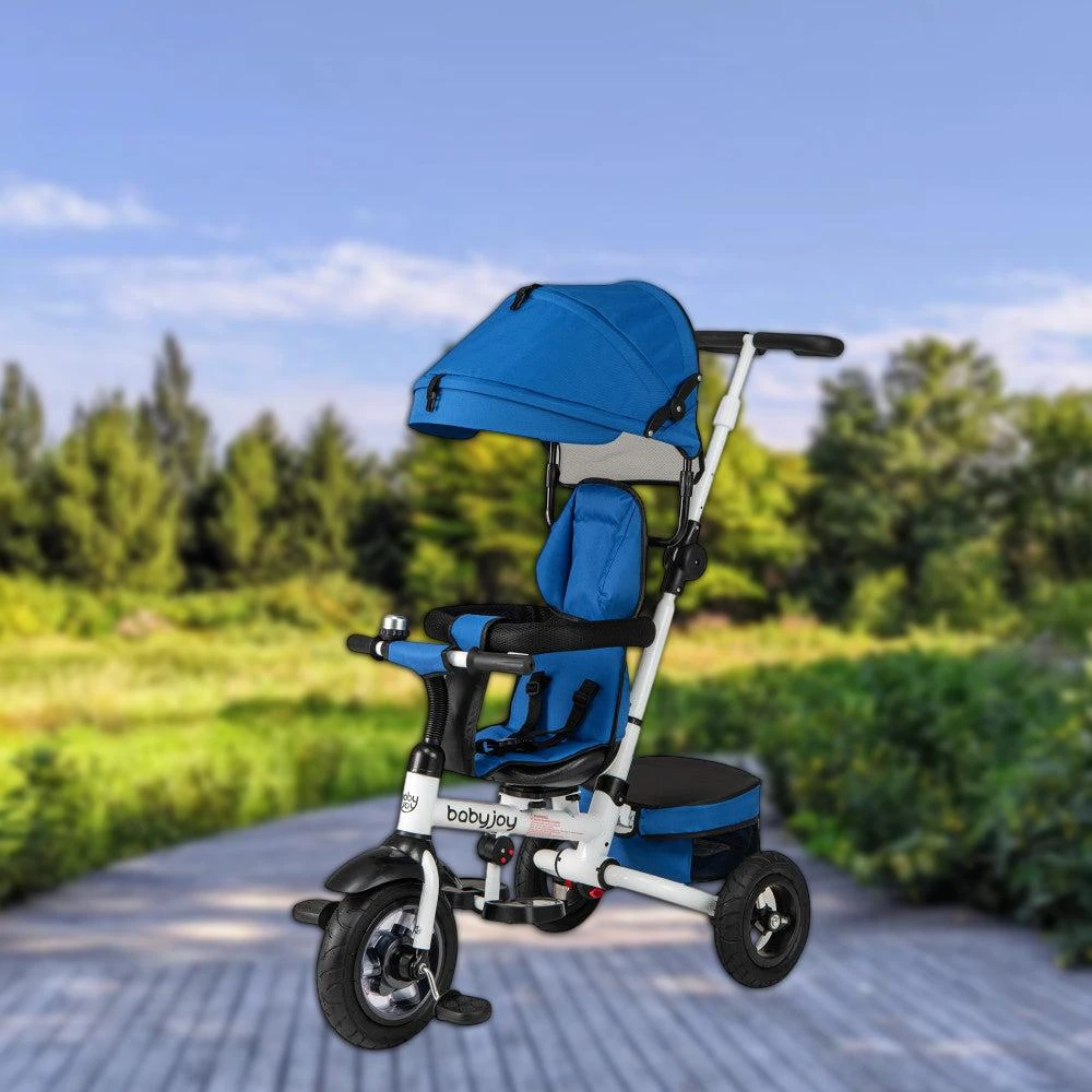 Hivvago Foldable Baby Trike Stroller with Adjustable Canopy and Reversible Seat