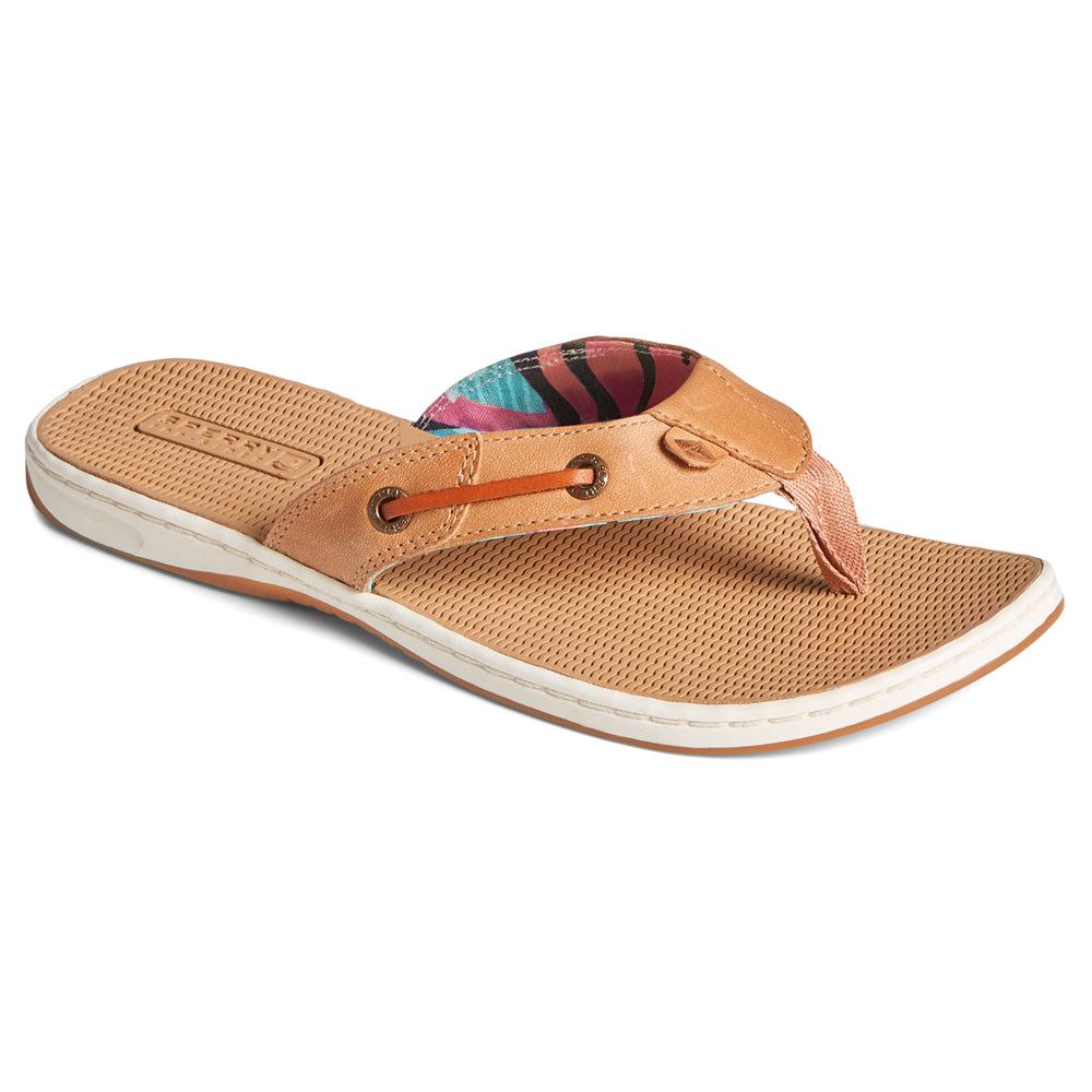 Sperry Seafish Coral Floral Flip Flops