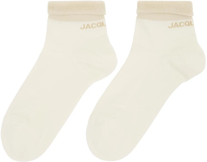 Jacquemus White & Beige Le Raphia 'Les Chaussettes Cuca' Socks 2