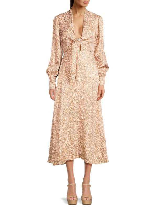 Tahari Printed Linen Blend Midi Dress 1