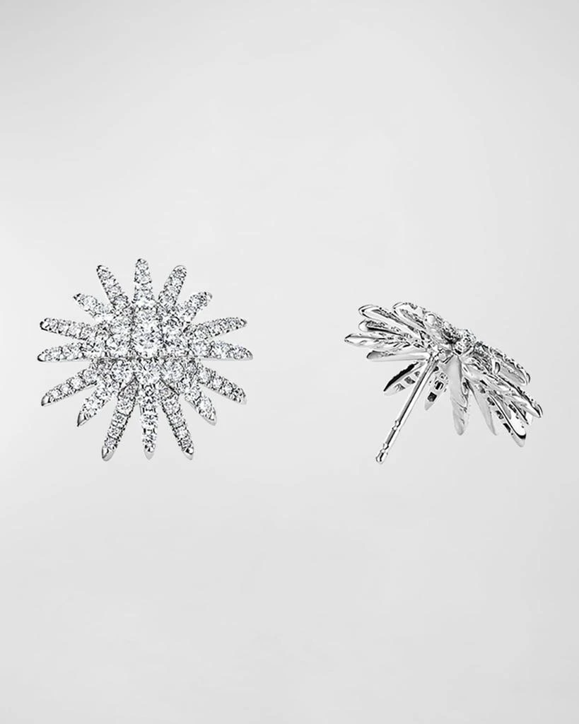 David Yurman Starburst 18k White Gold Diamond Pave Stud Earrings 2