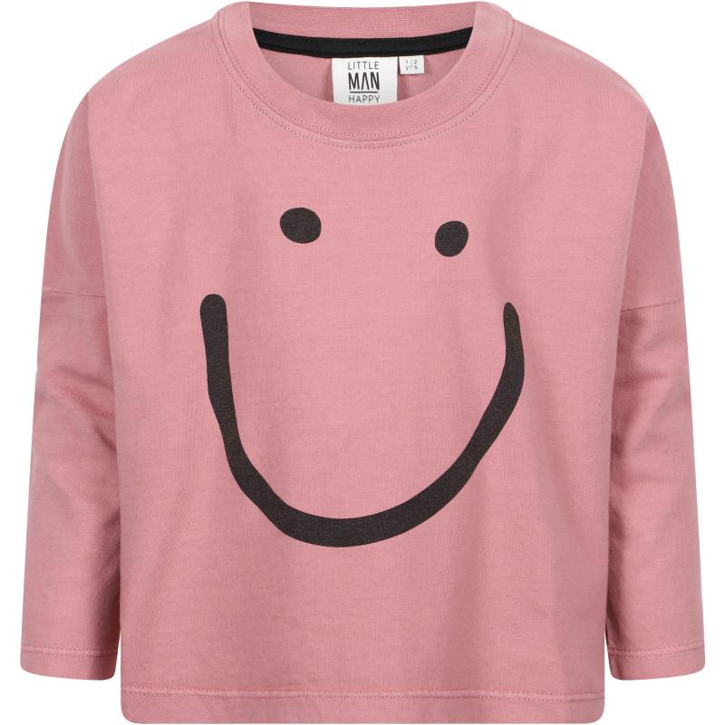 Little Man Happy Smile long sleeved t shirt in pink