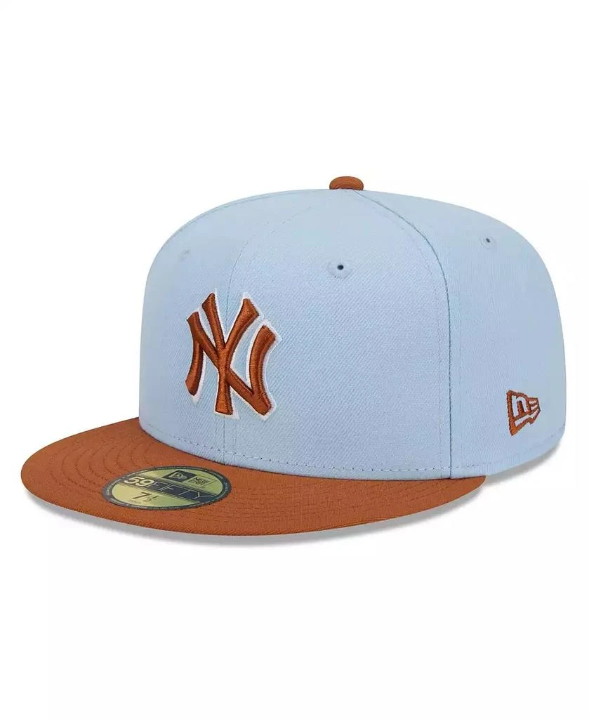 New Era Men's Light Blue/Brown New York Yankees Spring Color Basic Two-Tone 59fifty Fitted Hat 1