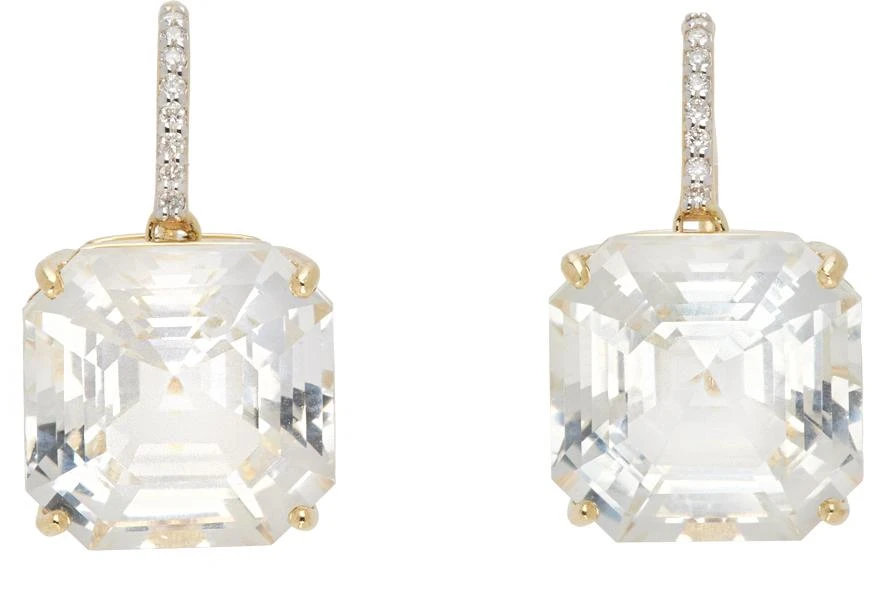 MATEO Gold Asscher Cut Topaz Drop Earrings 1