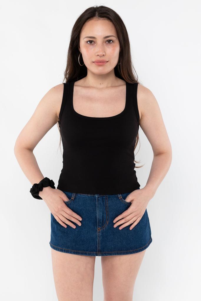 Los Angeles Apparel 43055 - Baby Rib Square Neck Tank Top