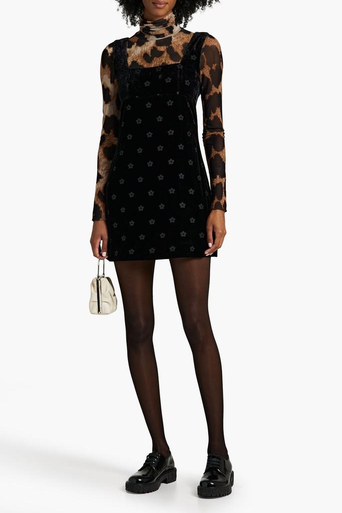 ALEXACHUNG Sadie devoré-velvet mini dress