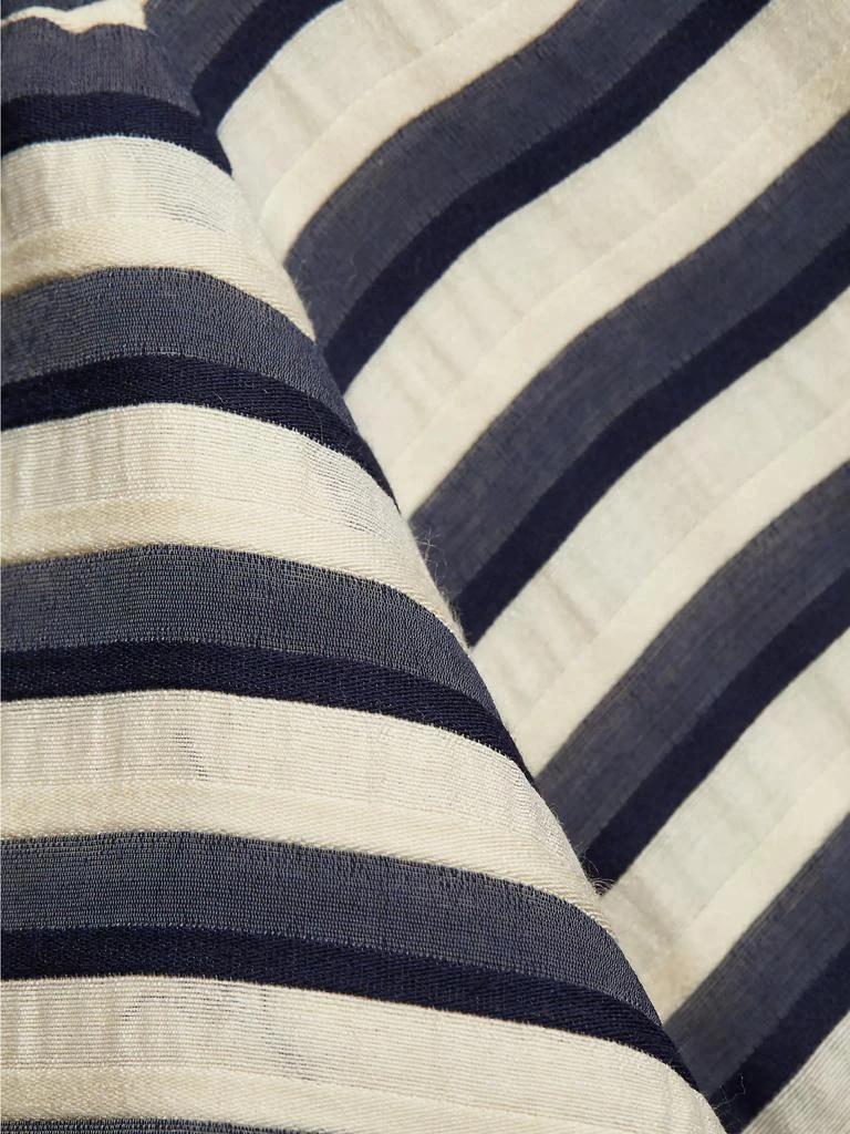 Rosie Assoulin Golden Afternoon Linen Striped Midi-Dress 7