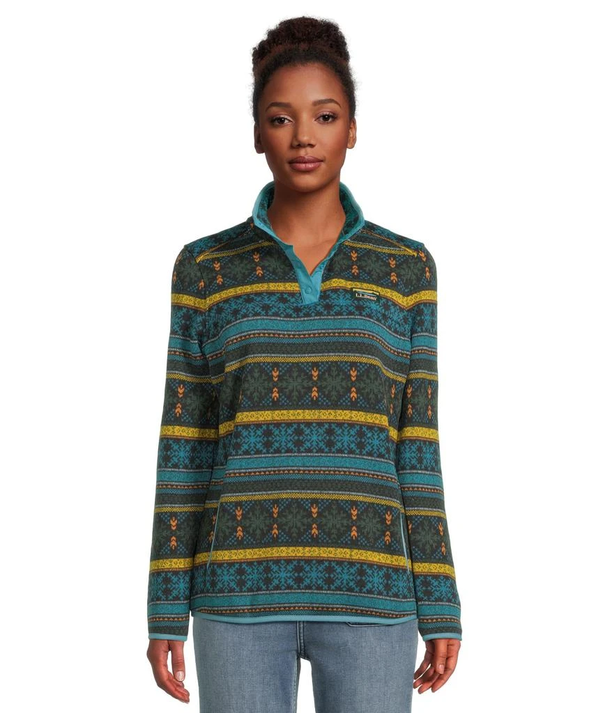 L.L.BEAN Sweater Fleece Pullover Print 1