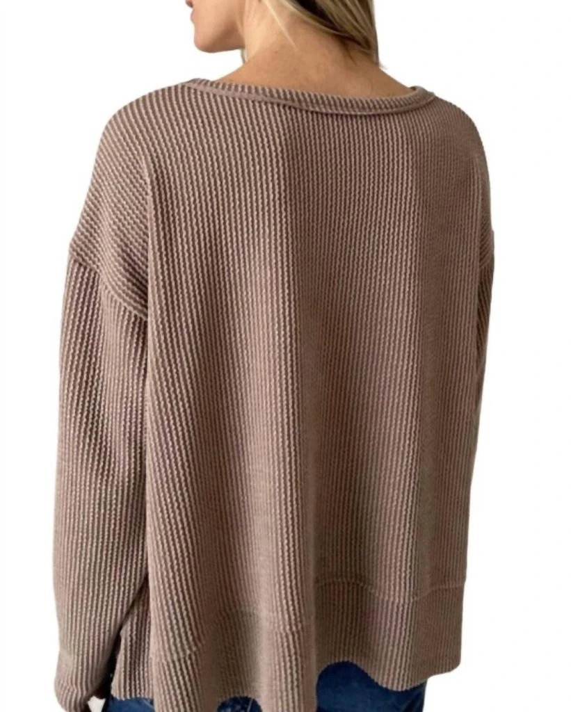 SIX/FIFTY Dolan V Neck Sweater In Acorn 2