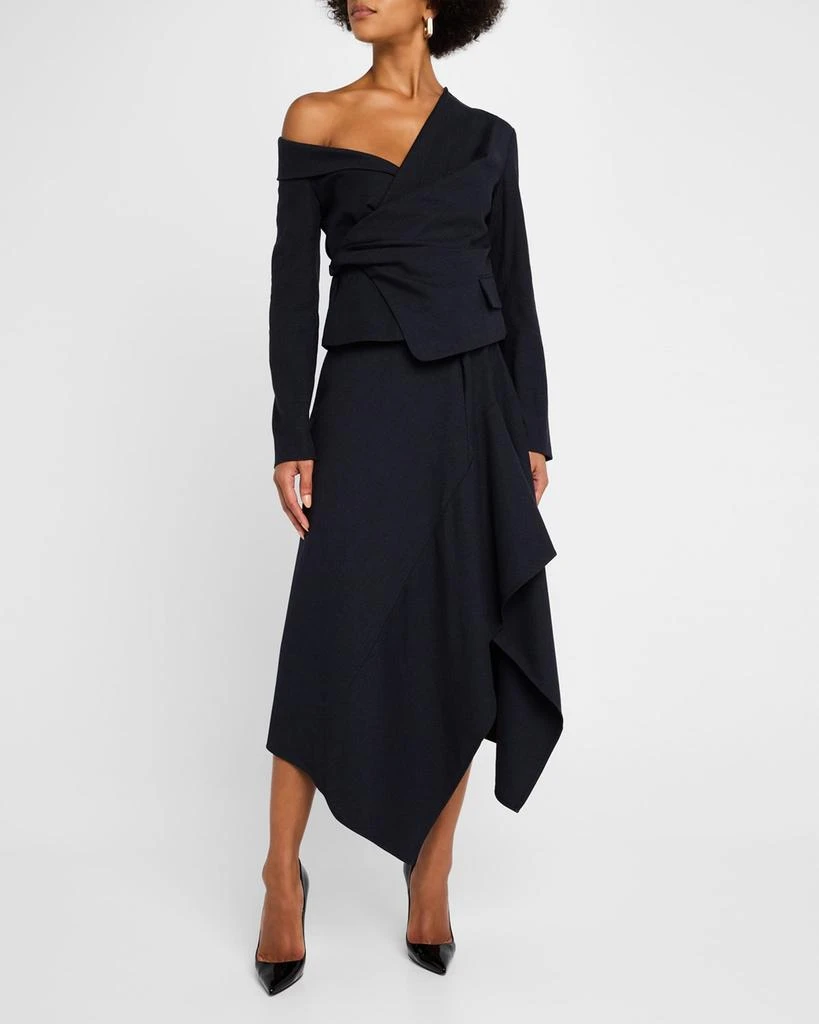 A.L.C. Draped Navy Midi Skirt 2