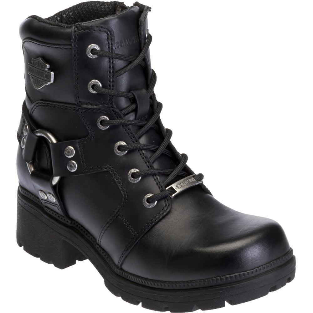 Harley Davidson Jocelyn Zippered Lace Up Motorcycle Boots