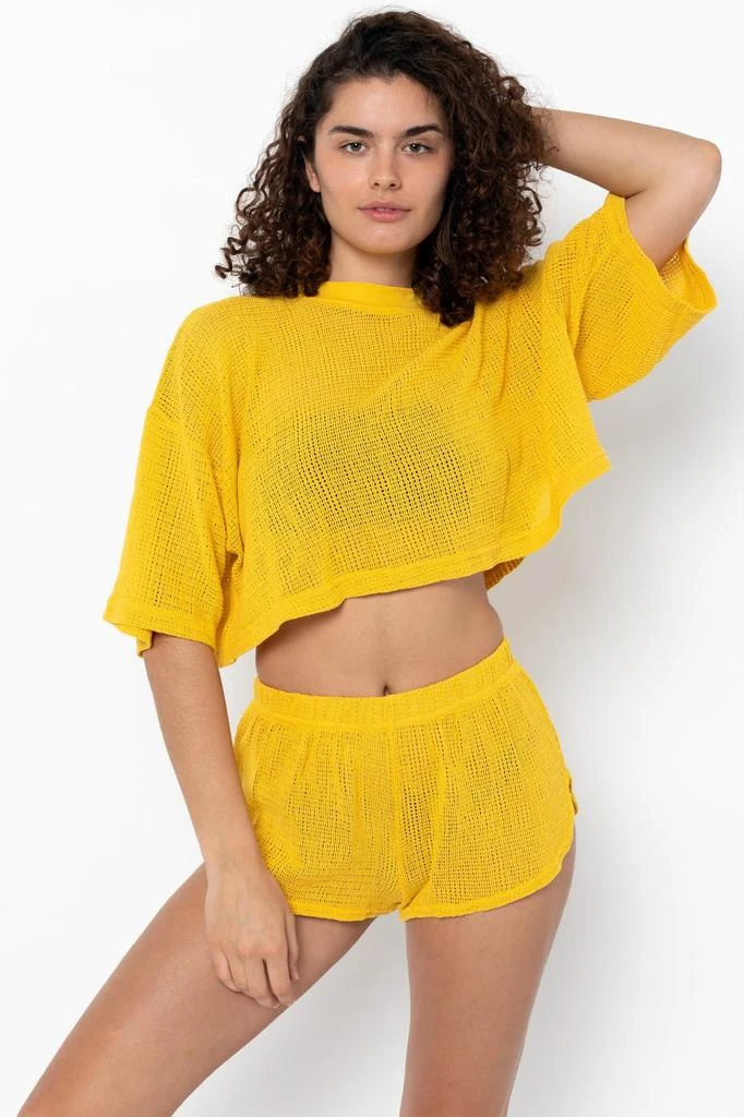 Los Angeles Apparel RIN331GD - Cotton Fishnet Garment Dye Crop Top 8