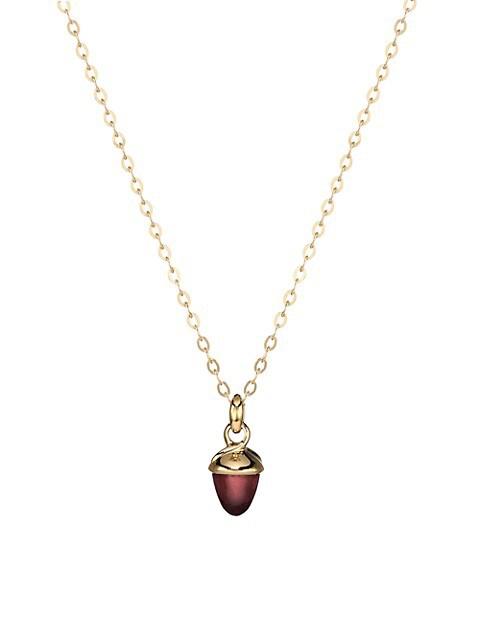 Tamara Comolli My Mikado 18K Yellow Gold & Rose Tourmaline Acorn Pendant Necklace