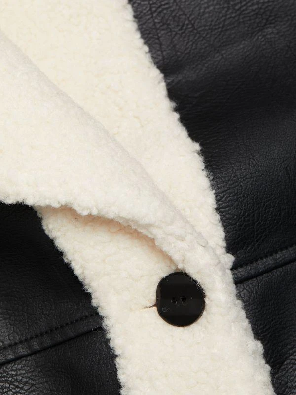 Tahari Faux Leather & Faux Fur Coat 5