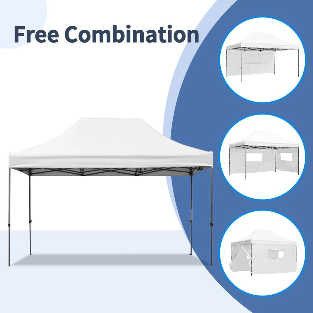 Streamdale Furniture Streamdale 10x15 Pop-Up Canopy Tent, Waterproof, UV Protection, Adjustable Height, White 5