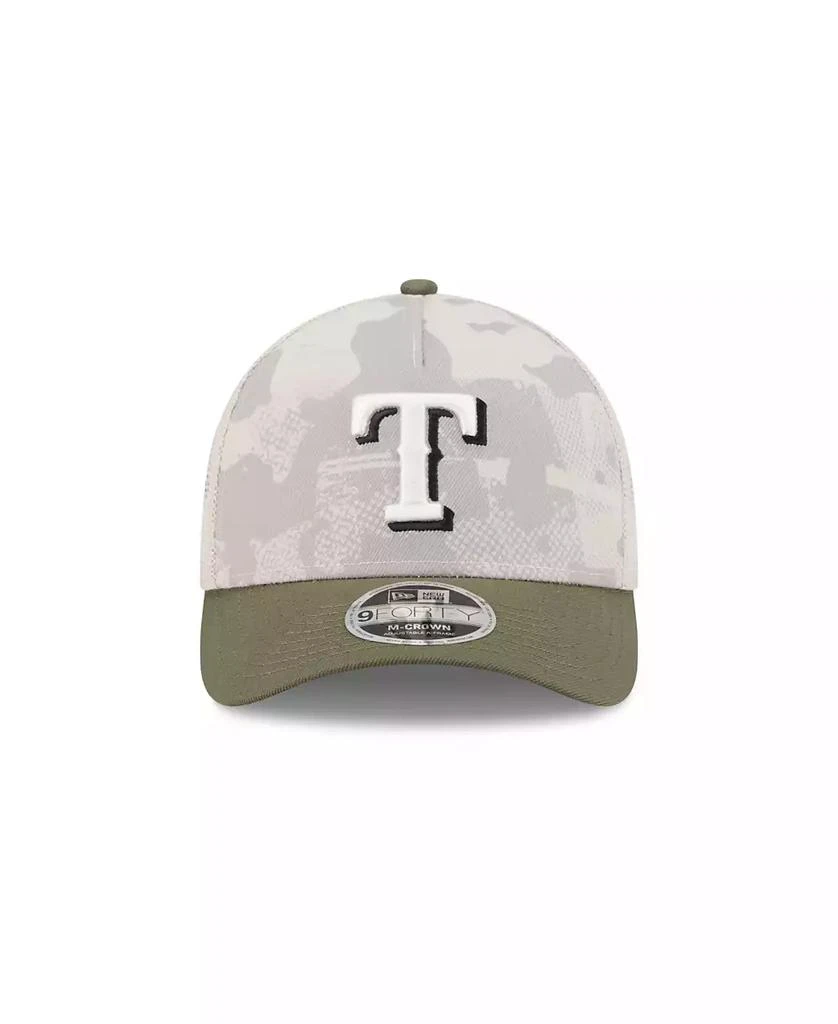 New Era Men's Light Beige/Olive Texas Rangers 2025 Armed Forces Day 9FORTY M-Crown A-Frame Adjustable Hat 4