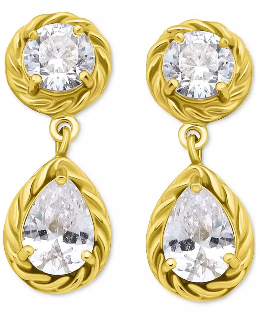 Giani Bernini Cubic Zirconia Mixed Cut Rope Frame Drop Earrings, Exclusively at Macy's 1