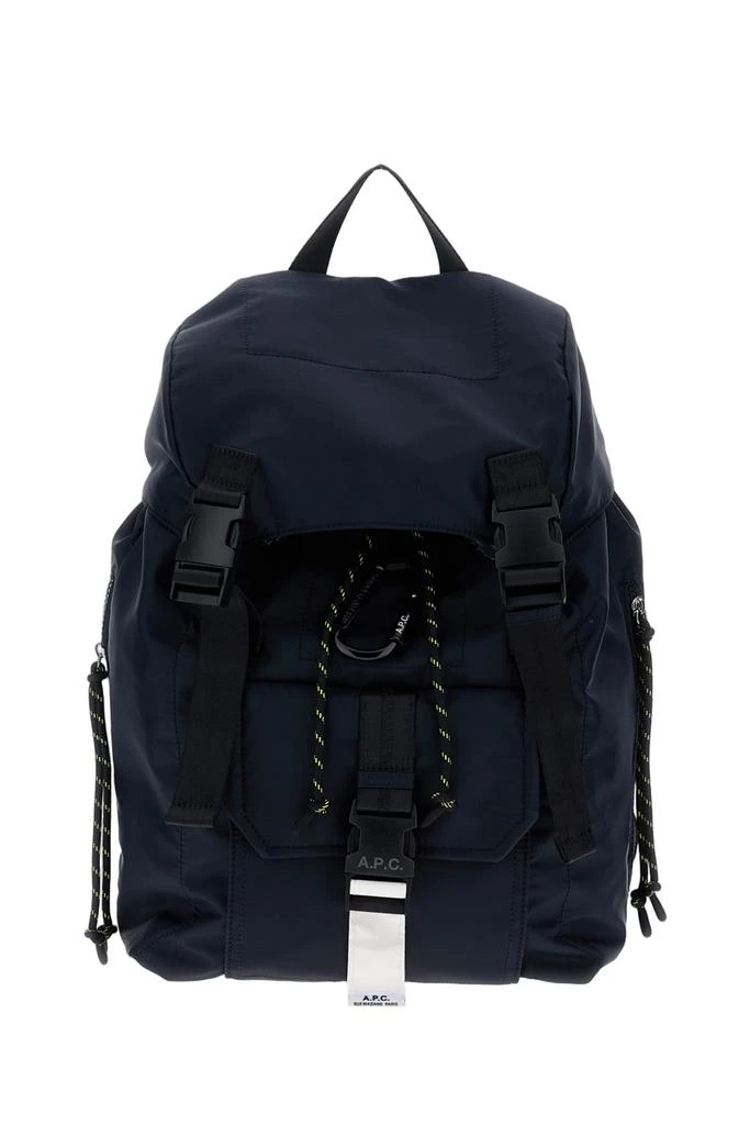 A.P.C. Navy Blue Backpack with Logo Applique