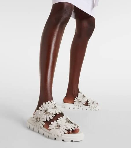 Christian Louboutin Flora Cool suede and leather slides 4