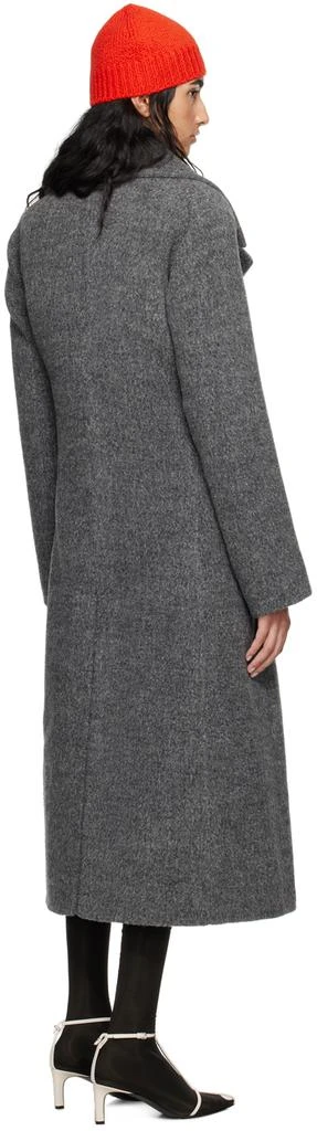 Jil Sander Gray Double-Breasted Coat 3