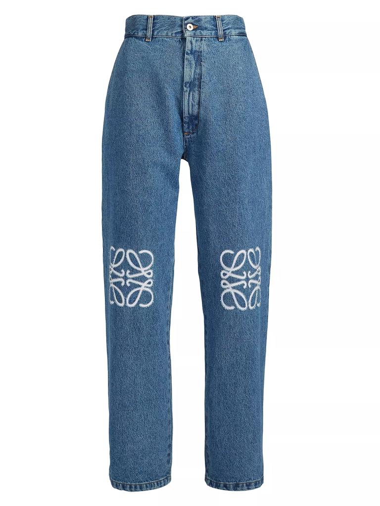 LOEWE Wide-Leg Brand-Embellished Jeans