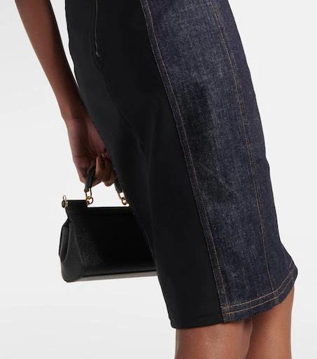 Dolce 
Gabbana Logo embroidered denim midi dress 5