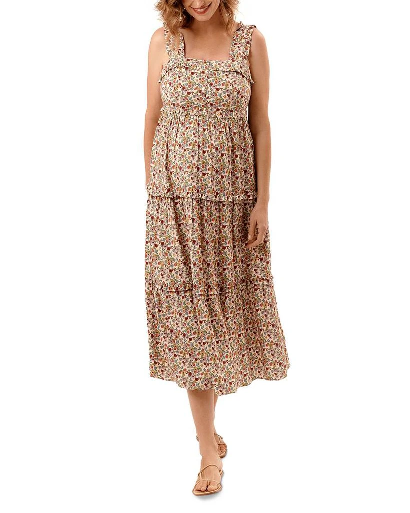 Nom Maternity Emma Tiered Striped During & After Dress 1