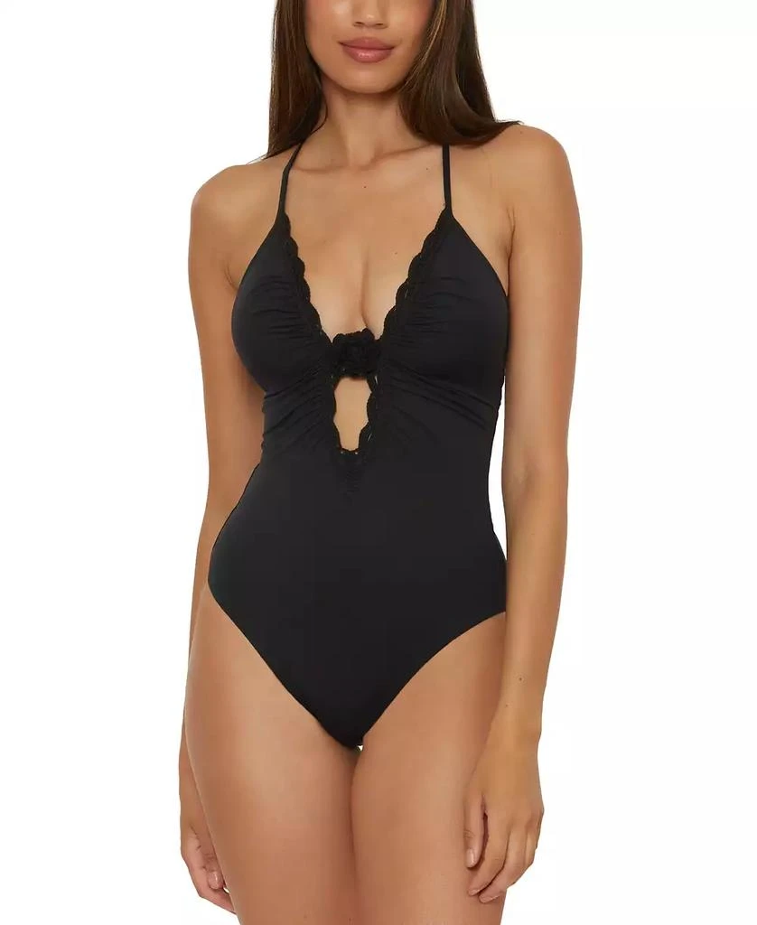Becca Women's Plunge-Neck One-Piece Swimsuit 1