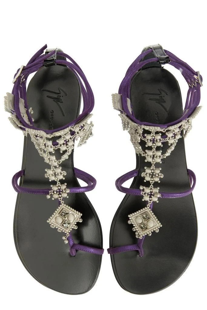 Giuseppe Zanotti Giuseppe Zanotti Embellished Suede Sandals 4